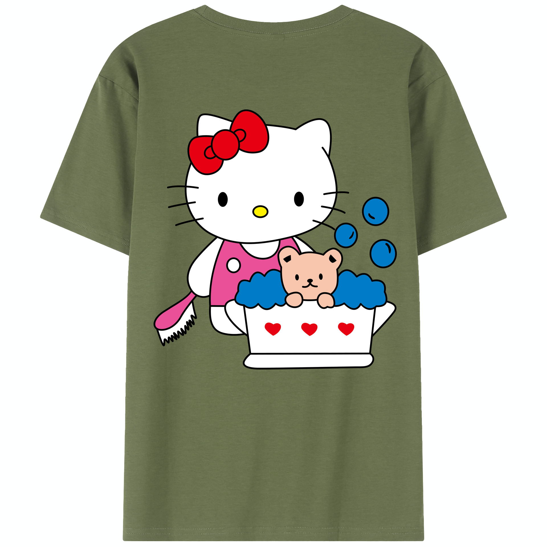 （画像用） Hello Kitty ハローキティ 綿100％半袖Tシャツ（背面プリント）